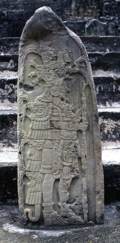 Stela 9 di Tikal, Periodo Classico Antico, 475 d.C. da Mayan